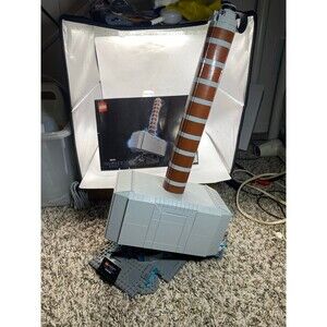 LEGO Marvel Thors hammer set aka mjolnir with instruction manual (assembled)